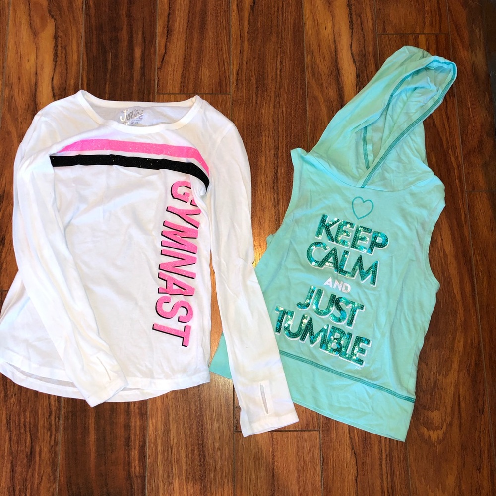 Two cute sparkly gymnastics shirts